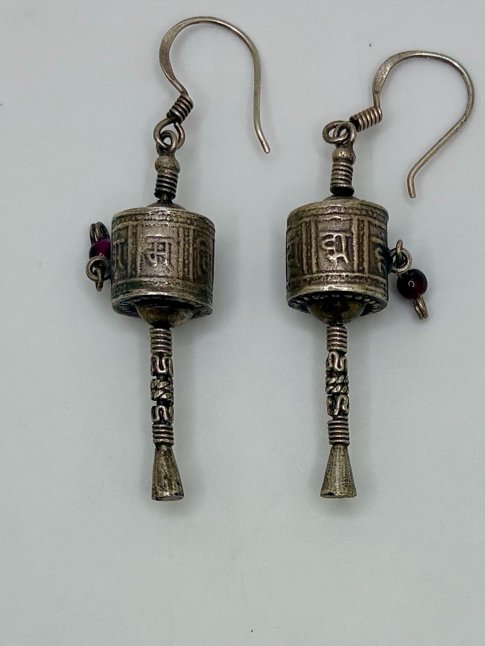 Sterling Silver Prayer Wheel Earrings